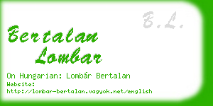 bertalan lombar business card